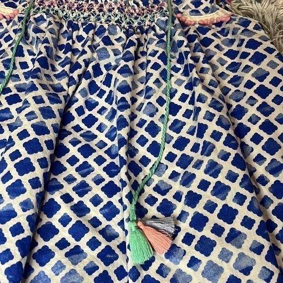 MATILDA Jane Wandering Waters Smocked Tassel Top Size Medium - Picture 7 of 13